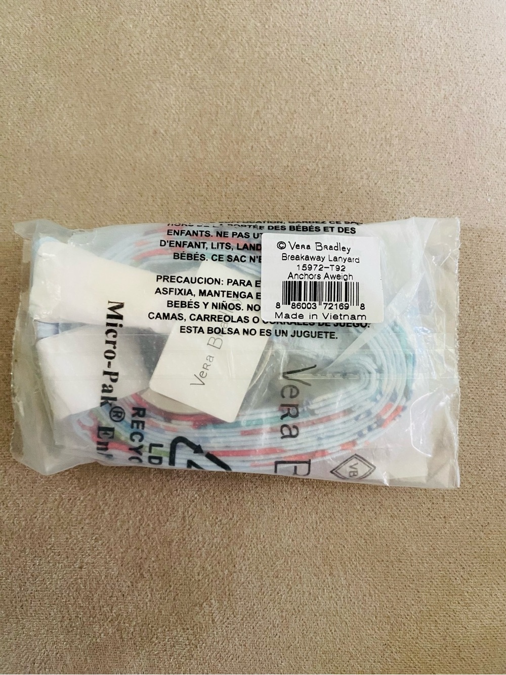 Vera Bradley Breakaway Lanyard NWT Anchors Aweigh